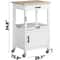 White Rolling Kitchen Cart On Wheels Extra Counter Space Perfect For Dining Room And Kitchen Organi 7