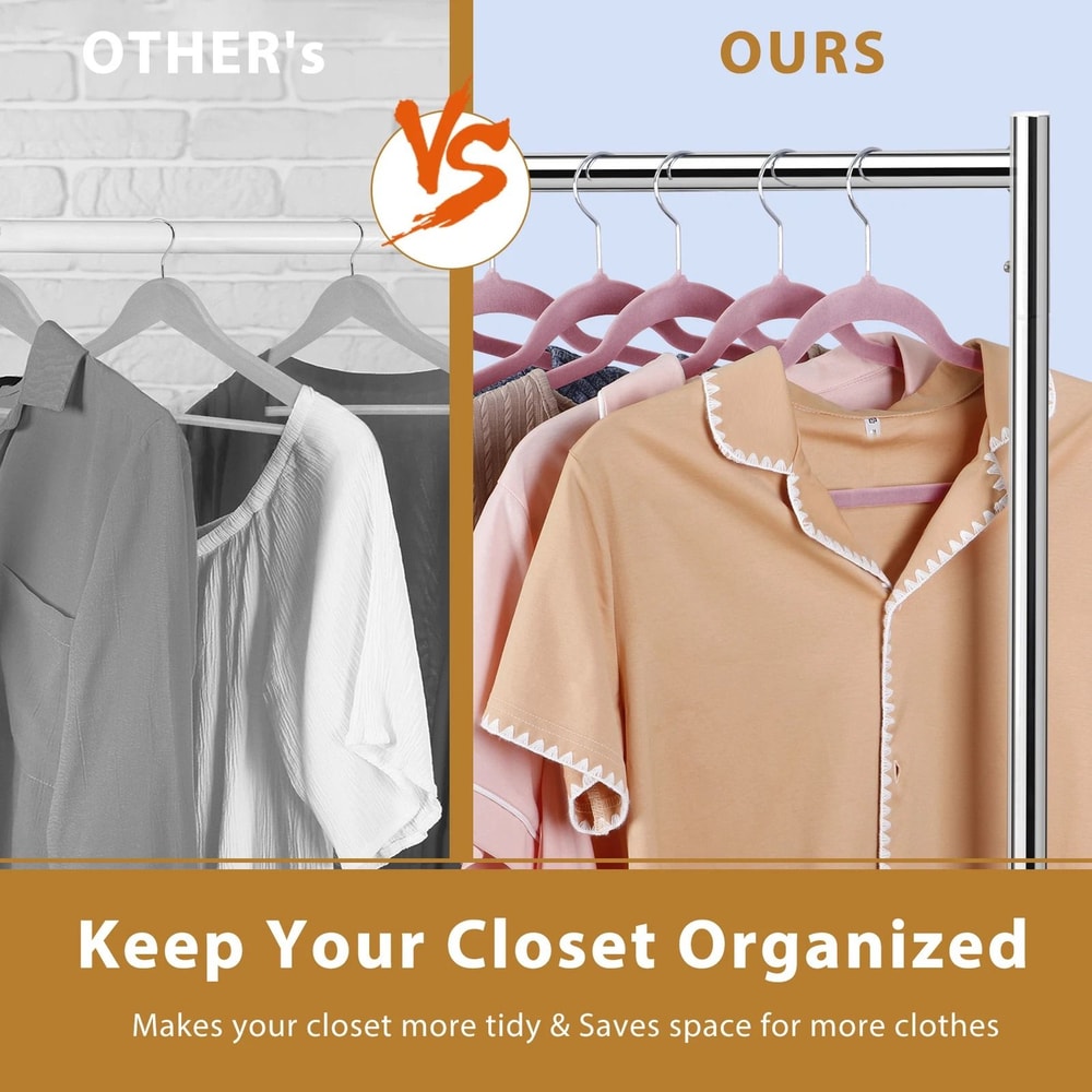 Swivel Pink Velvet Hangers Premium Clothes Hangers For Coats And Shirts NonSlip Design 12