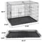 Folding Dog Crate Large Pet Kennel With Tray Indoor Dog House Sturdy Metal Cage Portable And Travel 1