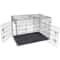 Folding Dog Crate Large Pet Kennel With Tray Indoor Dog House Sturdy Metal Cage Portable And Travel 5