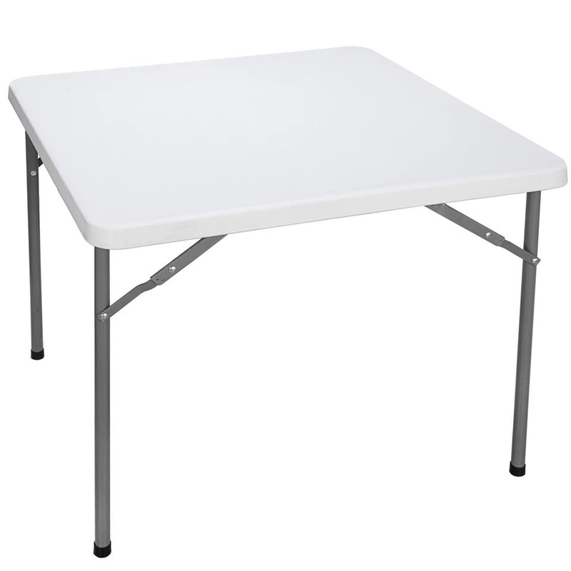 Multipurpose Square Folding Table White For Family Picnic Yard And Garden Easy Storage And Portable 1