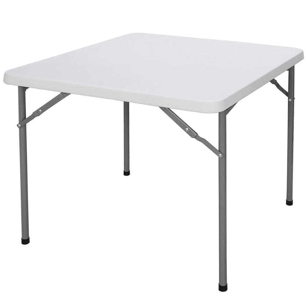 Multipurpose Square Folding Table White For Family Picnic Yard And Garden Easy Storage And Portable 0