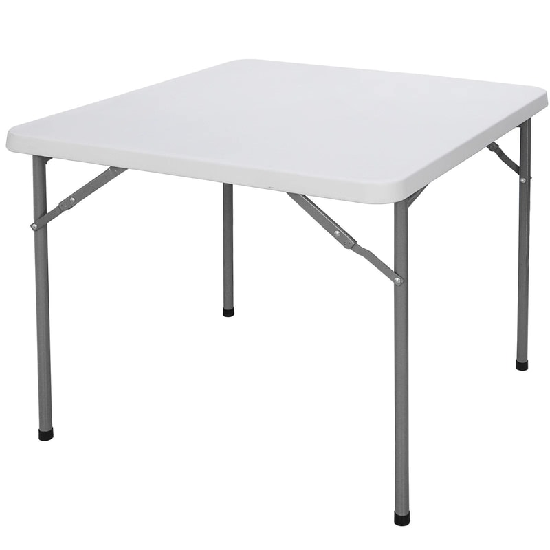 Multipurpose Square Folding Table White For Family Picnic Yard And Garden Easy Storage And Portable 0