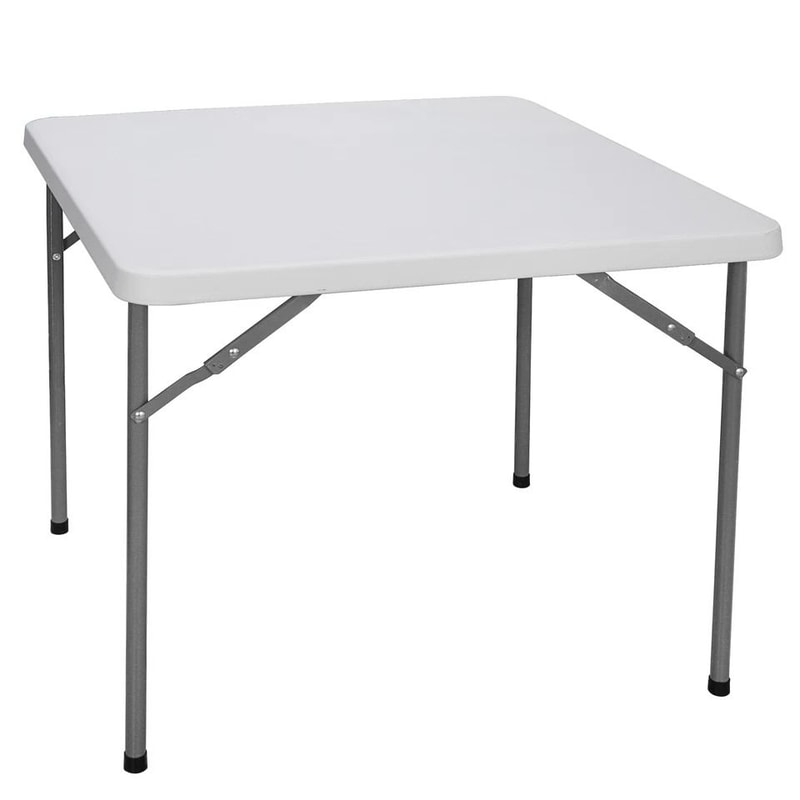 Multipurpose Square Folding Table White For Family Picnic Yard And Garden Easy Storage And Portable 8
