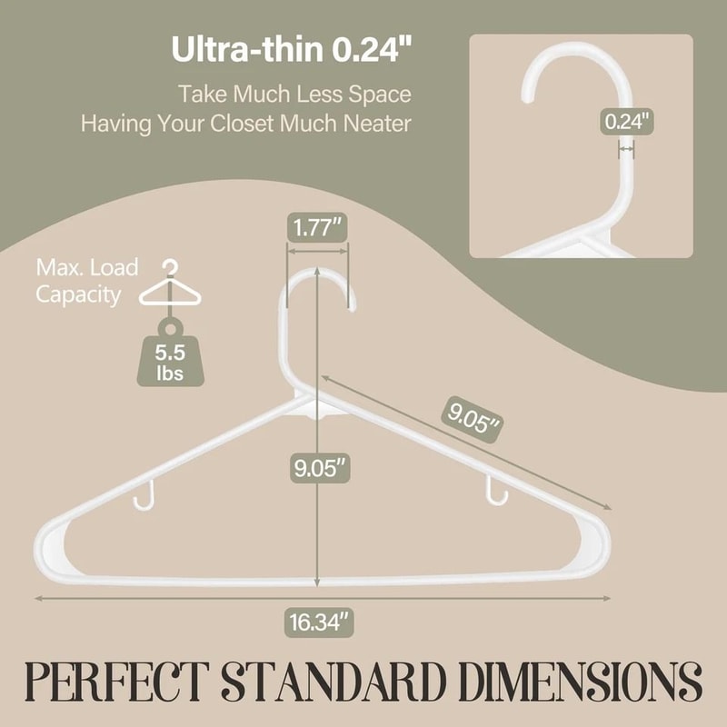 Premium Plastic Hangers White Durable NonSlip For Shirts Skirts Suits And Blouses 2