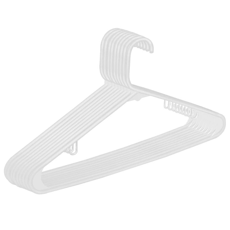Premium Plastic Hangers White Durable NonSlip For Shirts Skirts Suits And Blouses 5