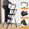 Folding Step Stool With AntiSlip Pedal Ladder With Tool Platform Black High Weight Capacity Compact 6