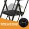 Folding Step Stool With AntiSlip Pedal Ladder With Tool Platform Black High Weight Capacity Compact 7