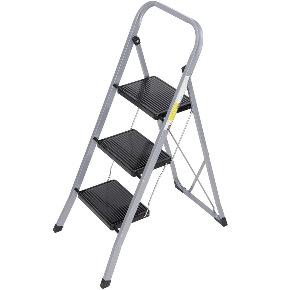 Ladder Folding Step Stool With Handgrip Wide Pedal Portable Steel Step Stool For Home Indoor Use H 5