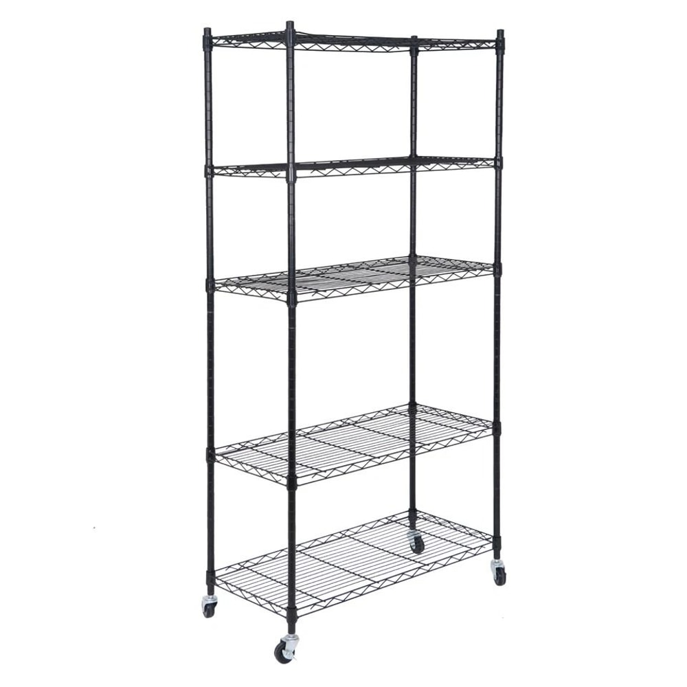 Tier Wire Shelves Rack For Kitchen Office Adjustable Storage UnitTier With Wheel Caster For Easy Mo 1