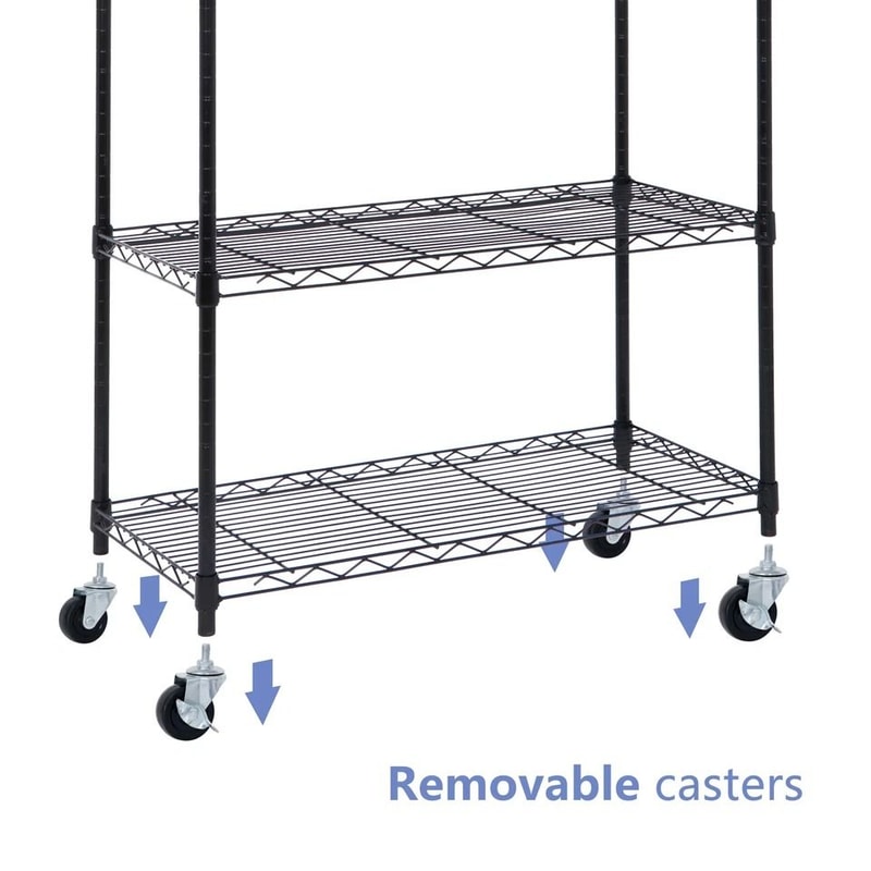 Tier Wire Shelves Rack For Kitchen Office Adjustable Storage UnitTier With Wheel Caster For Easy Mo 3