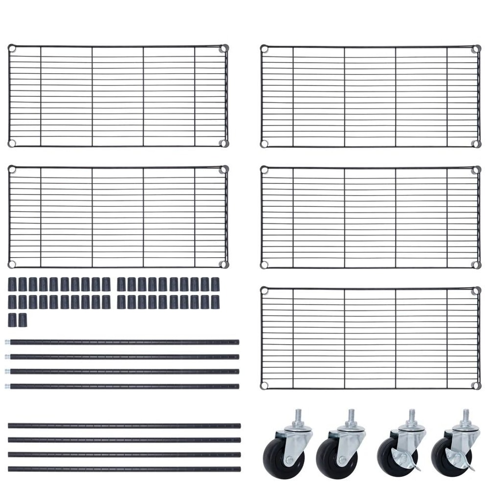 Tier Wire Shelves Rack For Kitchen Office Adjustable Storage UnitTier With Wheel Caster For Easy Mo 4