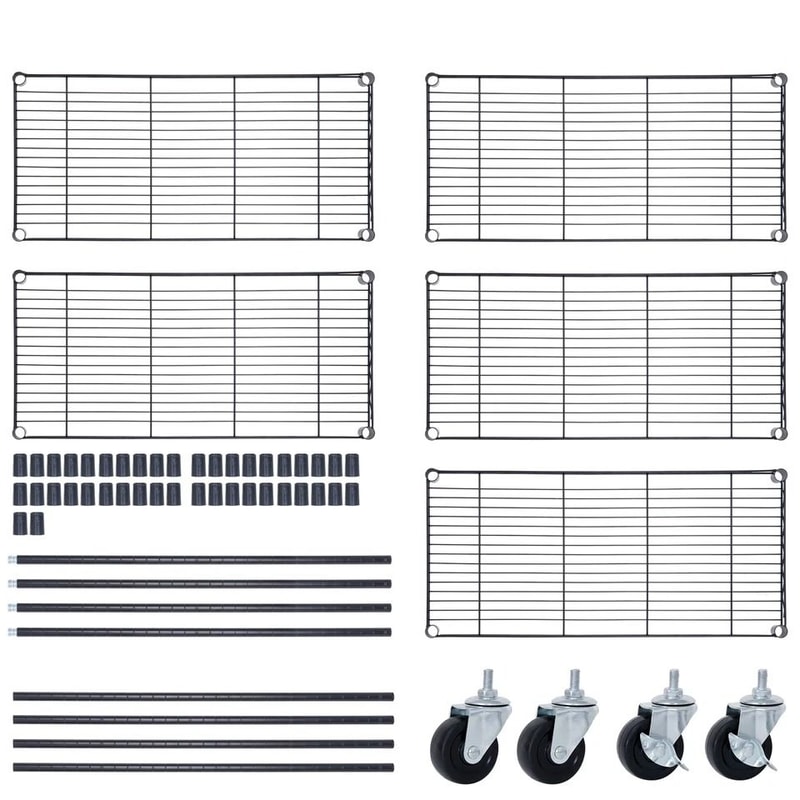 Tier Wire Shelves Rack For Kitchen Office Adjustable Storage UnitTier With Wheel Caster For Easy Mo 4