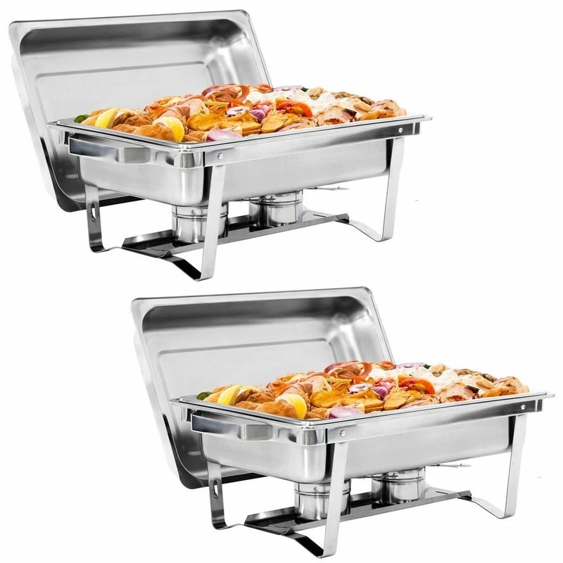 Food Warmer Chafer Chafing Dishes Stainless Steel Durable Foldable Frame Professional Catering Use 0