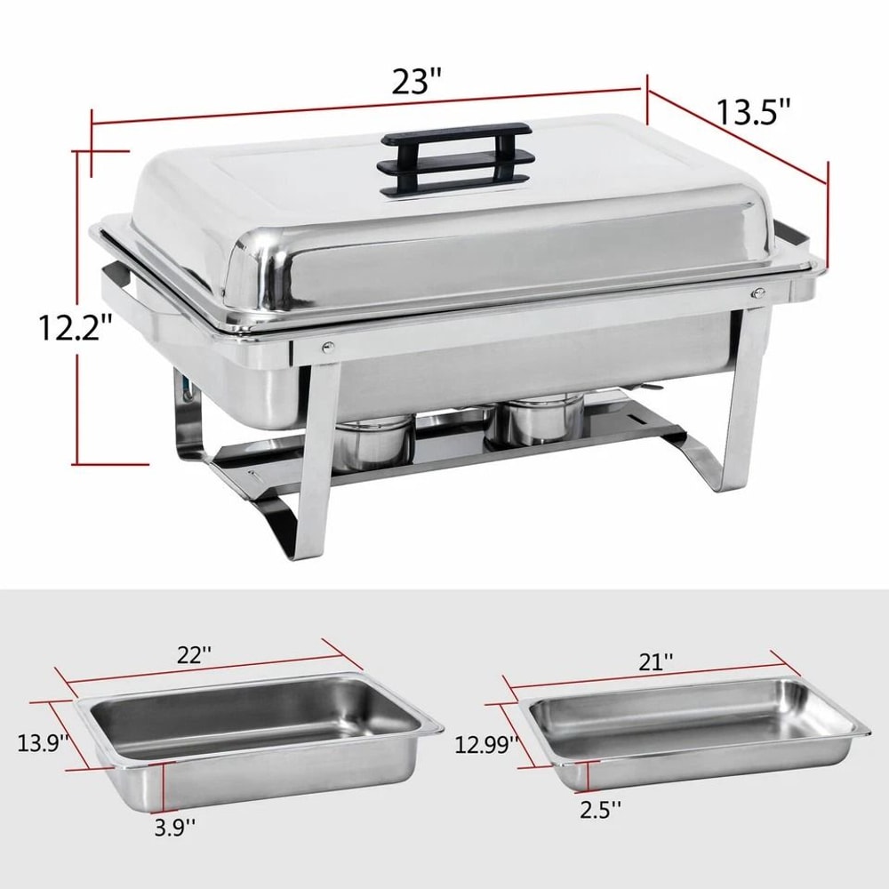 Food Warmer Chafer Chafing Dishes Stainless Steel Durable Foldable Frame Professional Catering Use 1