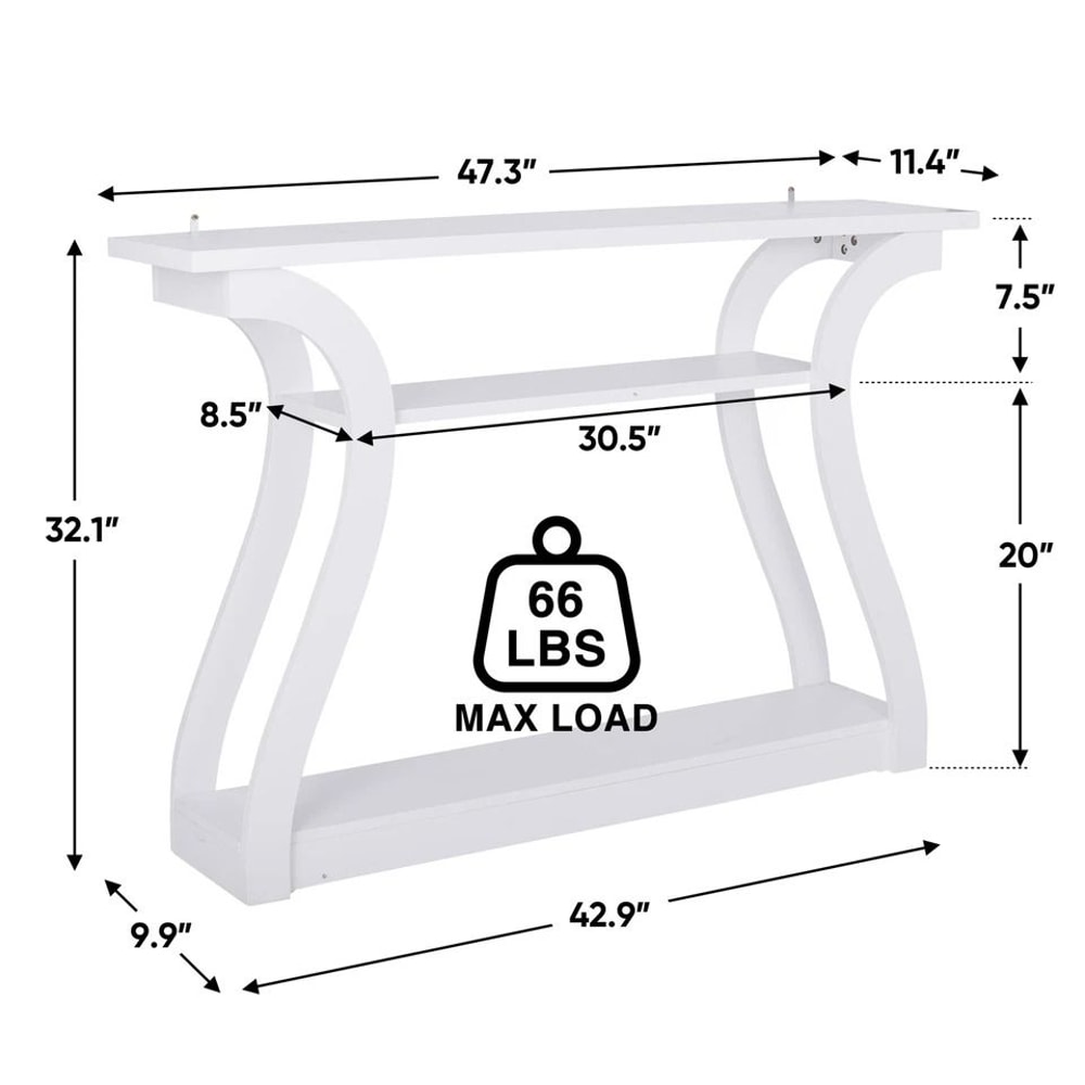 White Modern Console Table Accent Side Table Entryway Sofa Display Table For Home Decor 1