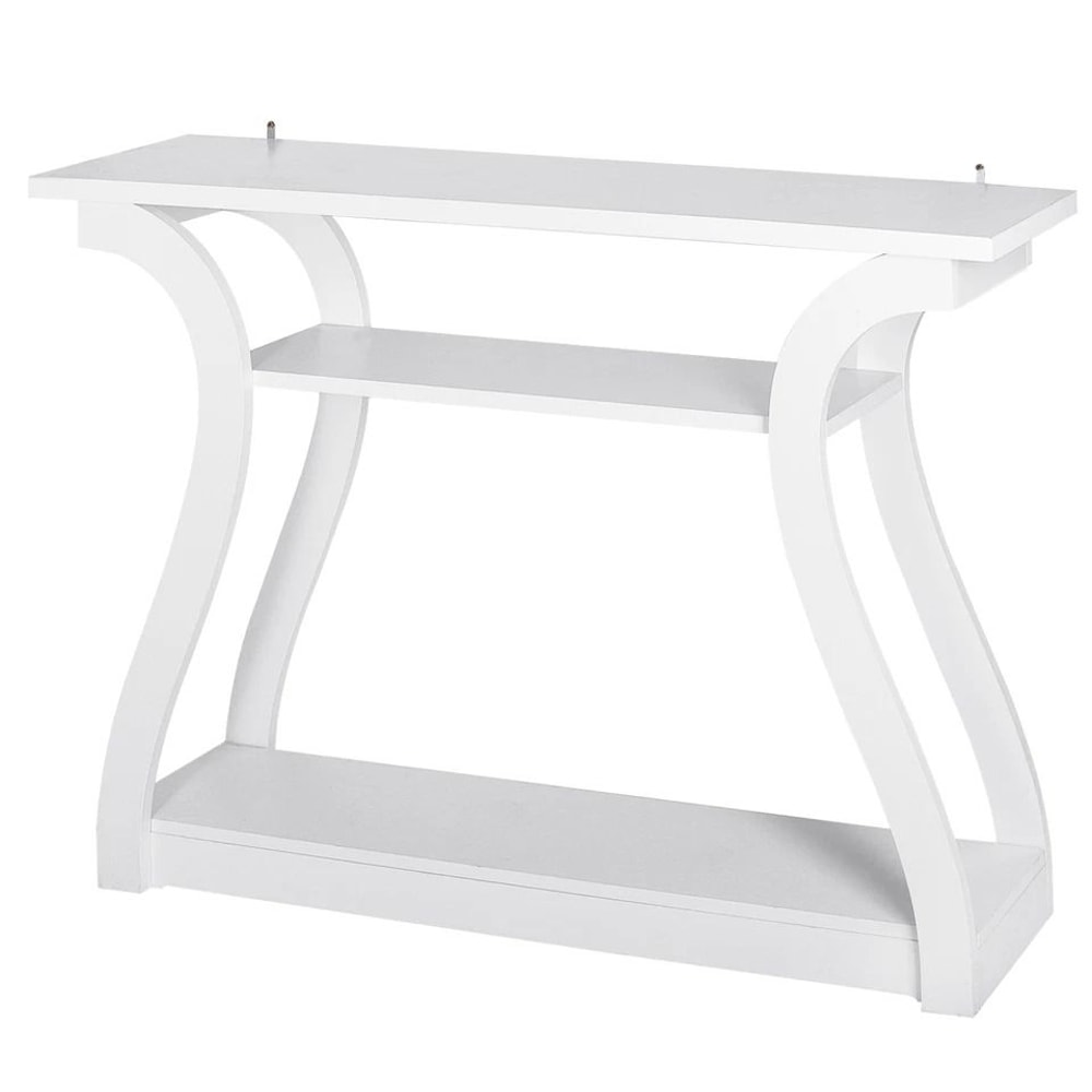White Modern Console Table Accent Side Table Entryway Sofa Display Table For Home Decor 6