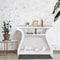 White Modern Console Table Accent Side Table Entryway Sofa Display Table For Home Decor 0