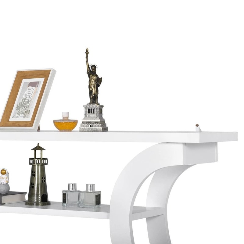 White Modern Console Table Accent Side Table Entryway Sofa Display Table For Home Decor 9