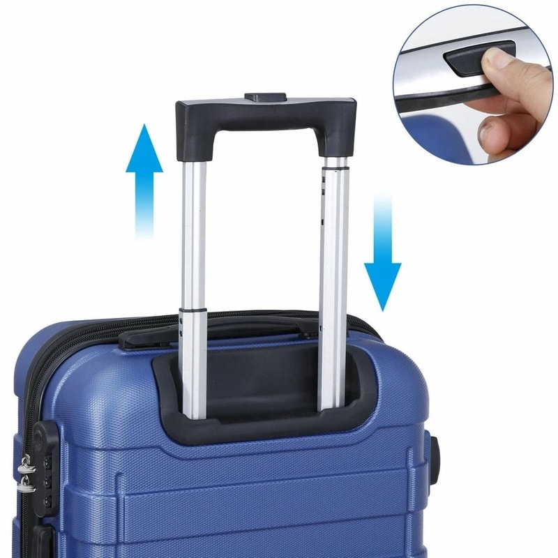 Expandable Blue Hardside Spinner CarryOn Luggage Capacity Wheels For Smooth Rolling Durable ABS She 7