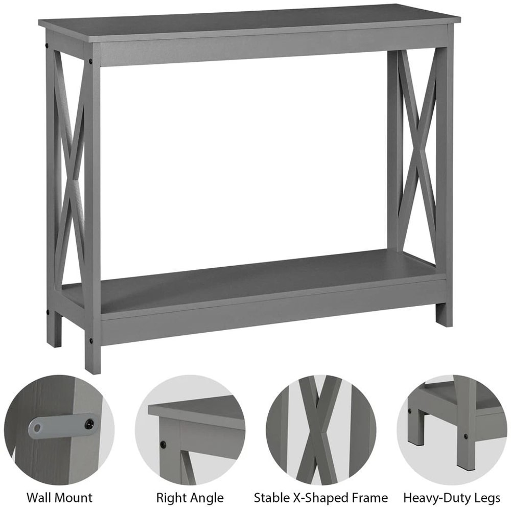 Grey Console Table For Home Entryway Table Modern Sofa Table Display Rustic Decor Versatile Accent 2