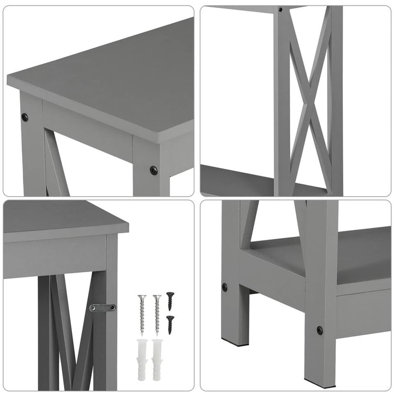 Grey Console Table For Home Entryway Table Modern Sofa Table Display Rustic Decor Versatile Accent 3