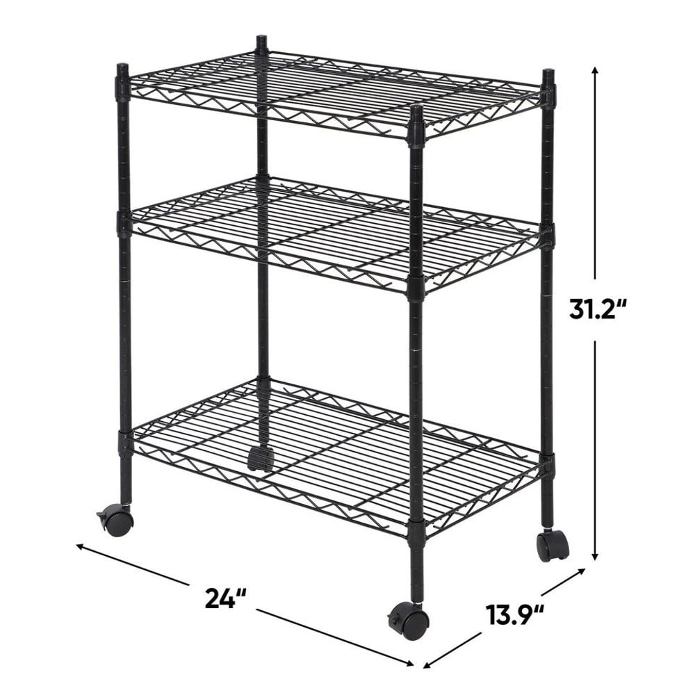 Metal Rack Shelves Shelf Storage Shelving Unit Adjustable Steel Wire Shelf 3Shelf Organization For 1