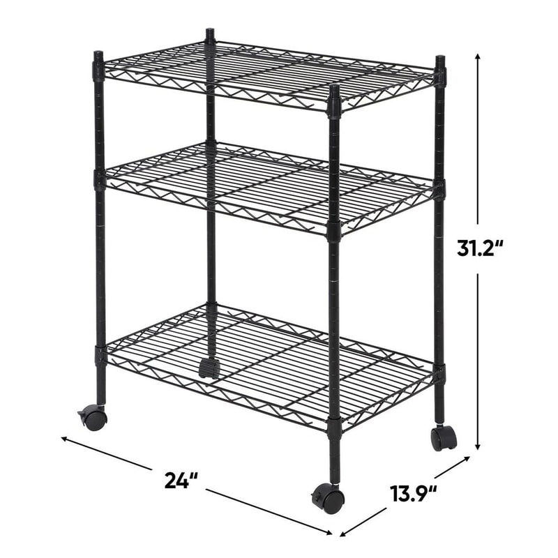 Metal Rack Shelves Shelf Storage Shelving Unit Adjustable Steel Wire Shelf 3Shelf Organization For 1