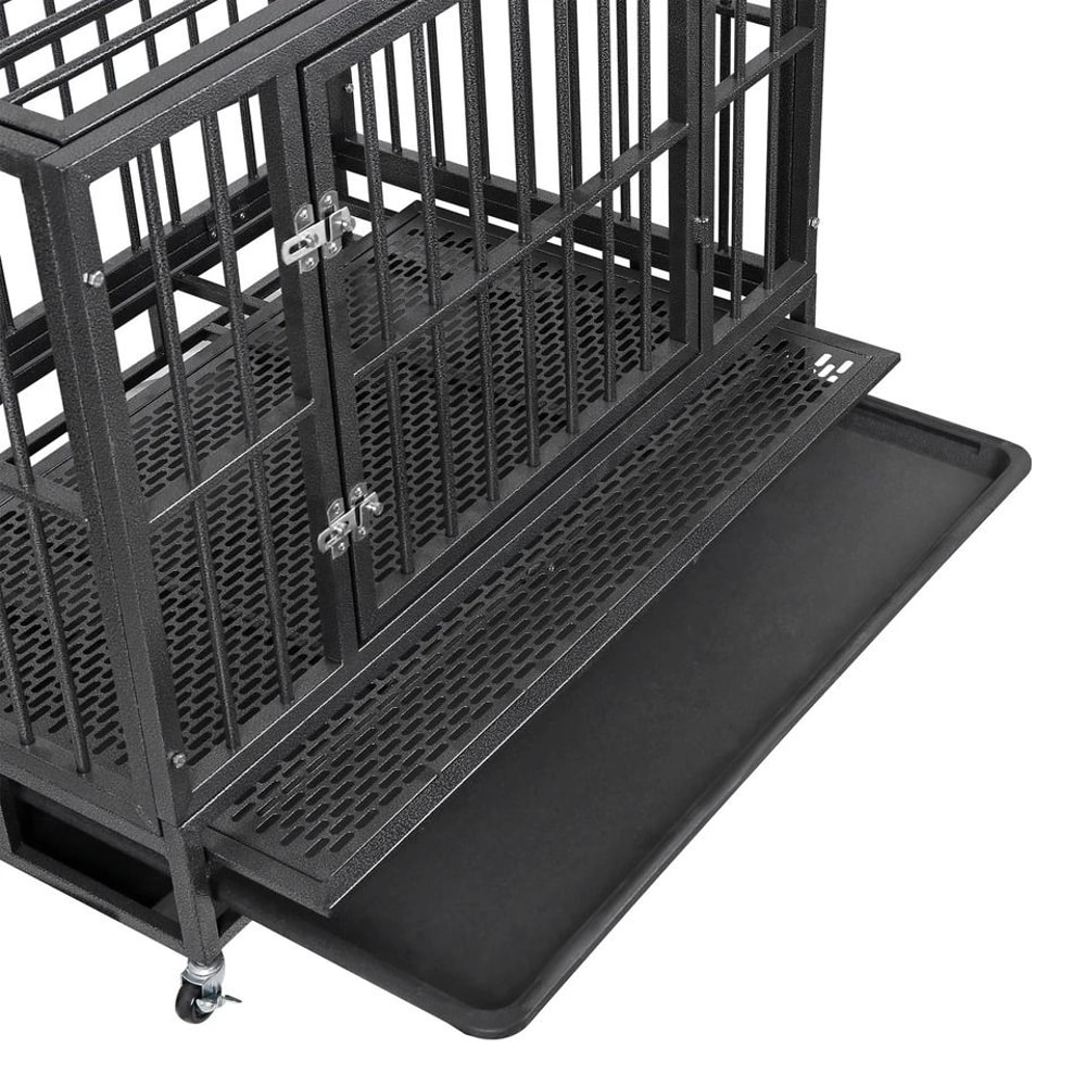 Large Dog Cage With Locks Heavy Duty Dog Crate Indoor Outdoor Removable Tray 14
