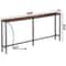 Rustic Brown Narrow Console Table With Charging Station Ideal For Living Room Entryway Or Bedroom 12