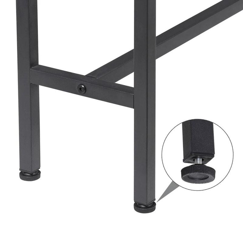 Rustic Brown Narrow Console Table With Charging Station Ideal For Living Room Entryway Or Bedroom 5