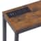 Rustic Brown Narrow Console Table With Charging Station Ideal For Living Room Entryway Or Bedroom 7