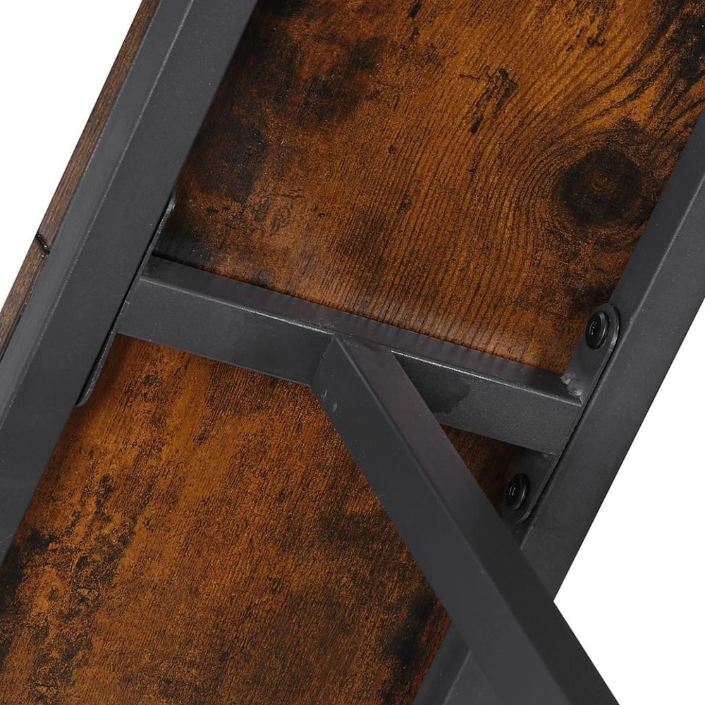 Rustic Brown Narrow Console Table With Charging Station Ideal For Living Room Entryway Or Bedroom 8