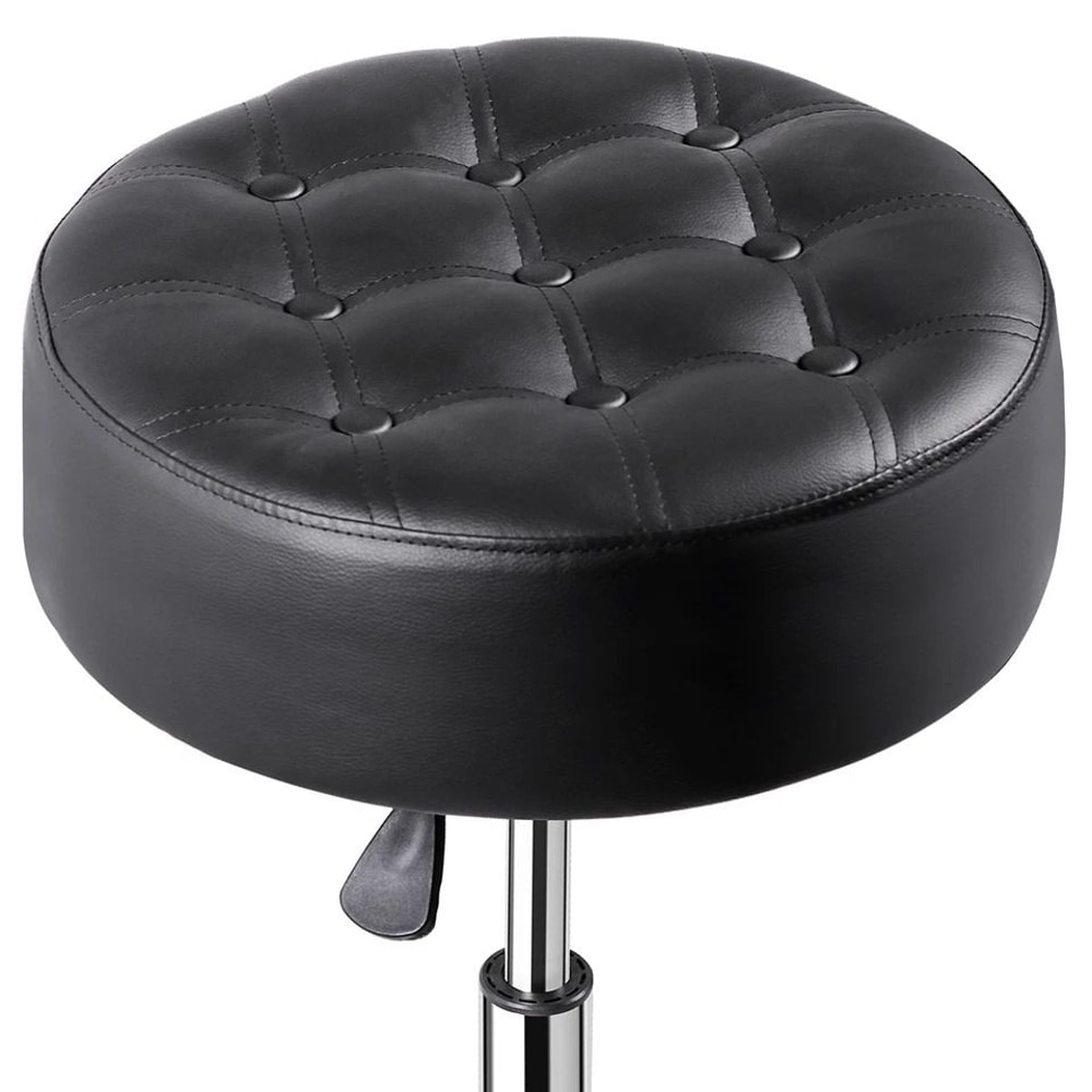 Swivel Vanity Stool Adjustable Height Makeup Stool PU Leather Chair Black Vanity Stool For Office B 9