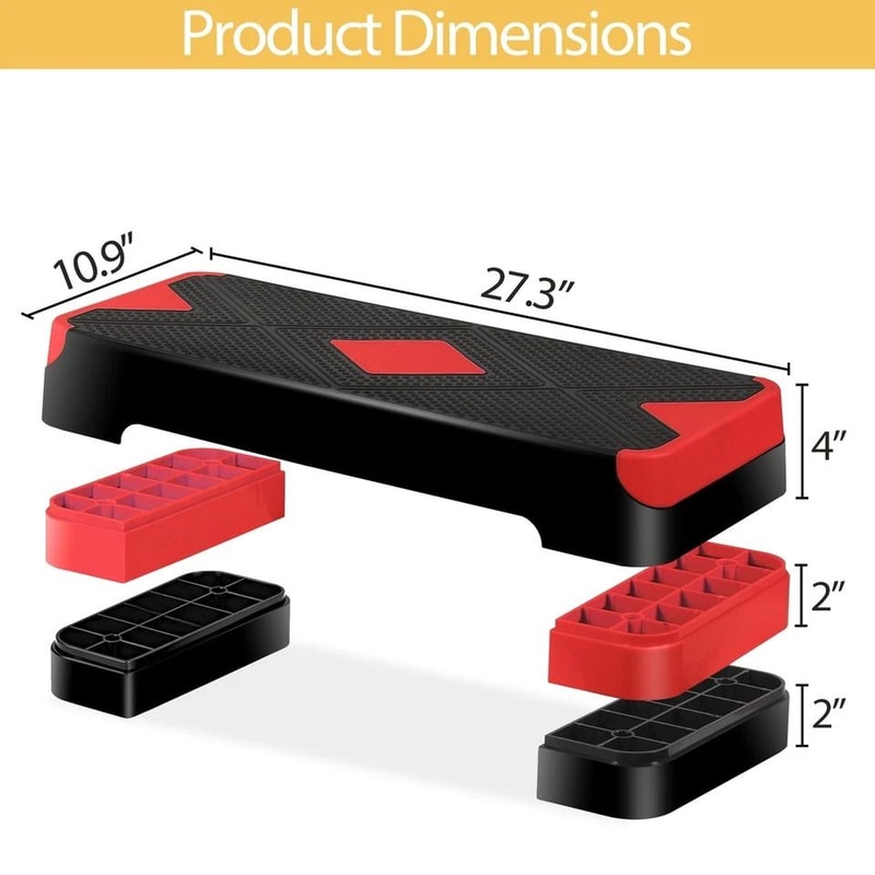 Adjustable Aerobic Stepper Platform Muscle Exercise Stepper With Risers For Home Gym 1