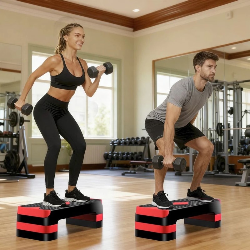 Adjustable Aerobic Stepper Platform Muscle Exercise Stepper With Risers For Home Gym 11