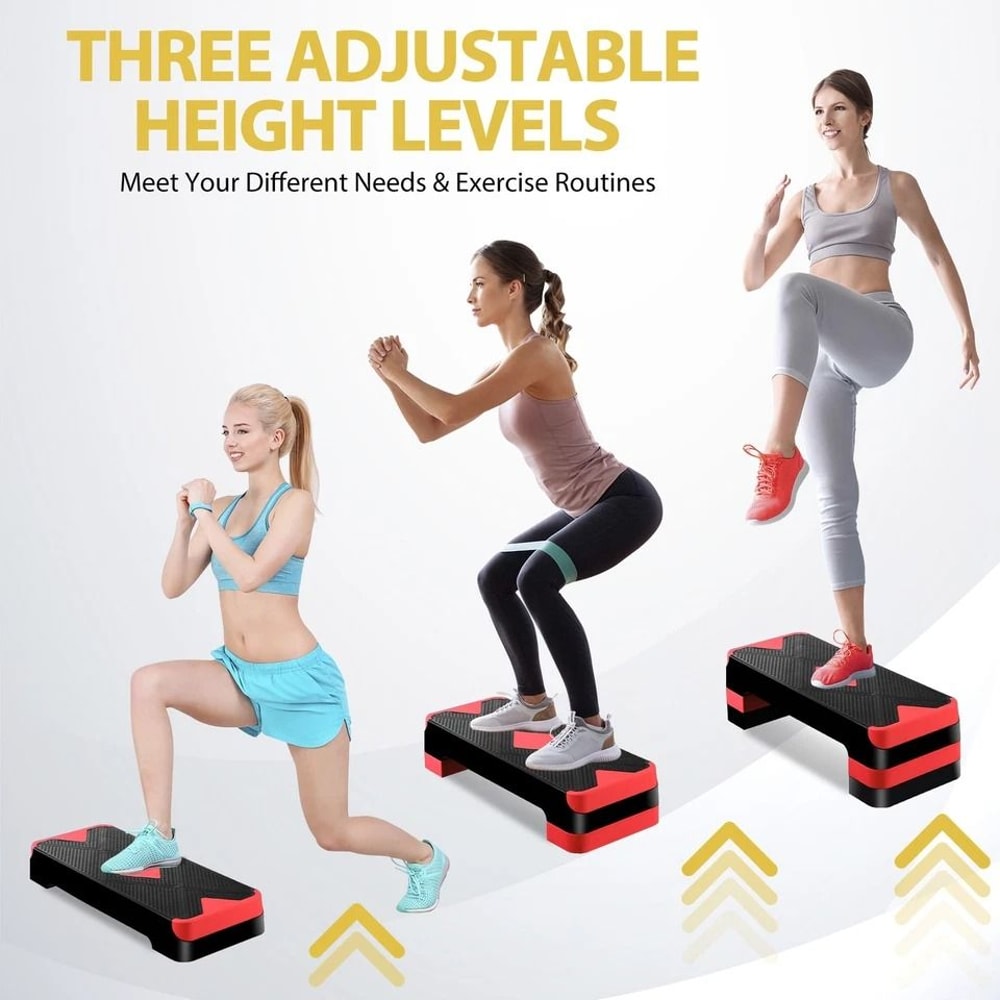 Adjustable Aerobic Stepper Platform Muscle Exercise Stepper With Risers For Home Gym 3