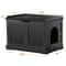 Durable Wooden Cat Litter Box Enclosure Black Pet Washroom For Living Room Stylish Cat House With E 1