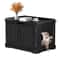 Durable Wooden Cat Litter Box Enclosure Black Pet Washroom For Living Room Stylish Cat House With E 0