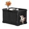 Durable Wooden Cat Litter Box Enclosure Black Pet Washroom For Living Room Stylish Cat House With E 0
