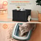 Durable Wooden Cat Litter Box Enclosure Black Pet Washroom For Living Room Stylish Cat House With E 13