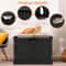 Durable Wooden Cat Litter Box Enclosure Black Pet Washroom For Living Room Stylish Cat House With E 2