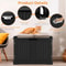 Durable Wooden Cat Litter Box Enclosure Black Pet Washroom For Living Room Stylish Cat House With E 2