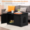 Durable Wooden Cat Litter Box Enclosure Black Pet Washroom For Living Room Stylish Cat House With E 3