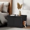 Durable Wooden Cat Litter Box Enclosure Black Pet Washroom For Living Room Stylish Cat House With E 8