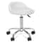 White Salon Stool With Back Hydraulic Rolling Spa Stool Rest Saddle Adjustable Height 2