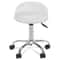 White Salon Stool With Back Hydraulic Rolling Spa Stool Rest Saddle Adjustable Height 8