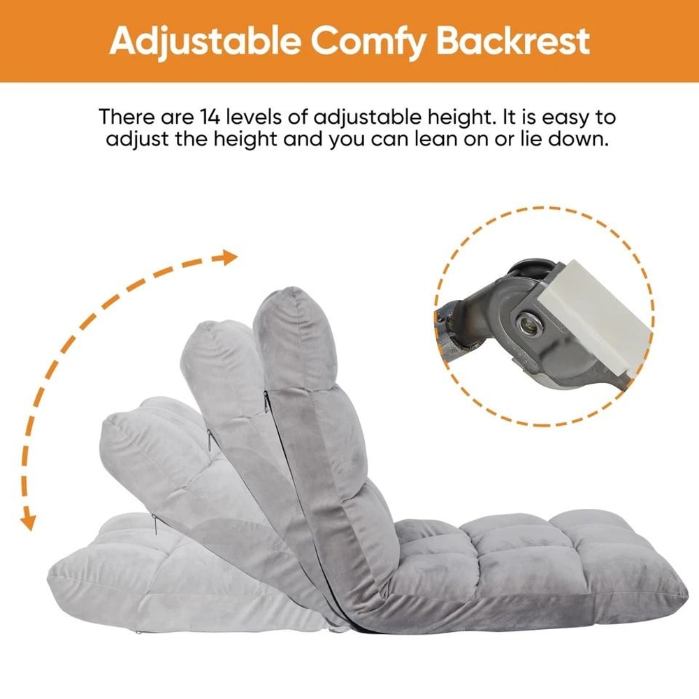 Adjustable Folding Floor Chair Sofa Lounger Bed Couch Recliner Lazy Seat Indoor Perfect For Gaming 2