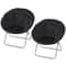 Soft Saucer Moon Chair Cozy Seat Stool With Metal Frame Folding Black Chair For Living Room Dorm An 1