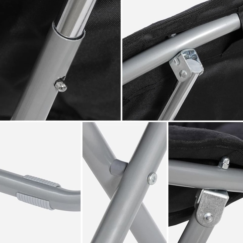 Soft Saucer Moon Chair Cozy Seat Stool With Metal Frame Folding Black Chair For Living Room Dorm An 8